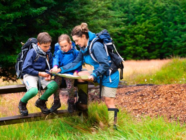 Family in New Zealand's National Park