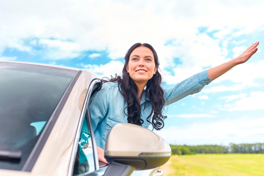 Woman on a Road Trip